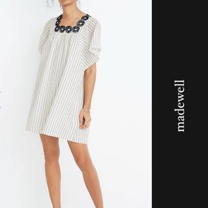 Madewell Embroidered Butterfly Dress in Stripe H7279 • M